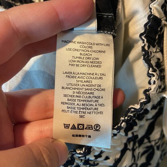 Maeve Anthropologie Women XS Floral Pant Panther Cat Black Cream Boho Tapered - Picture 5 of 10